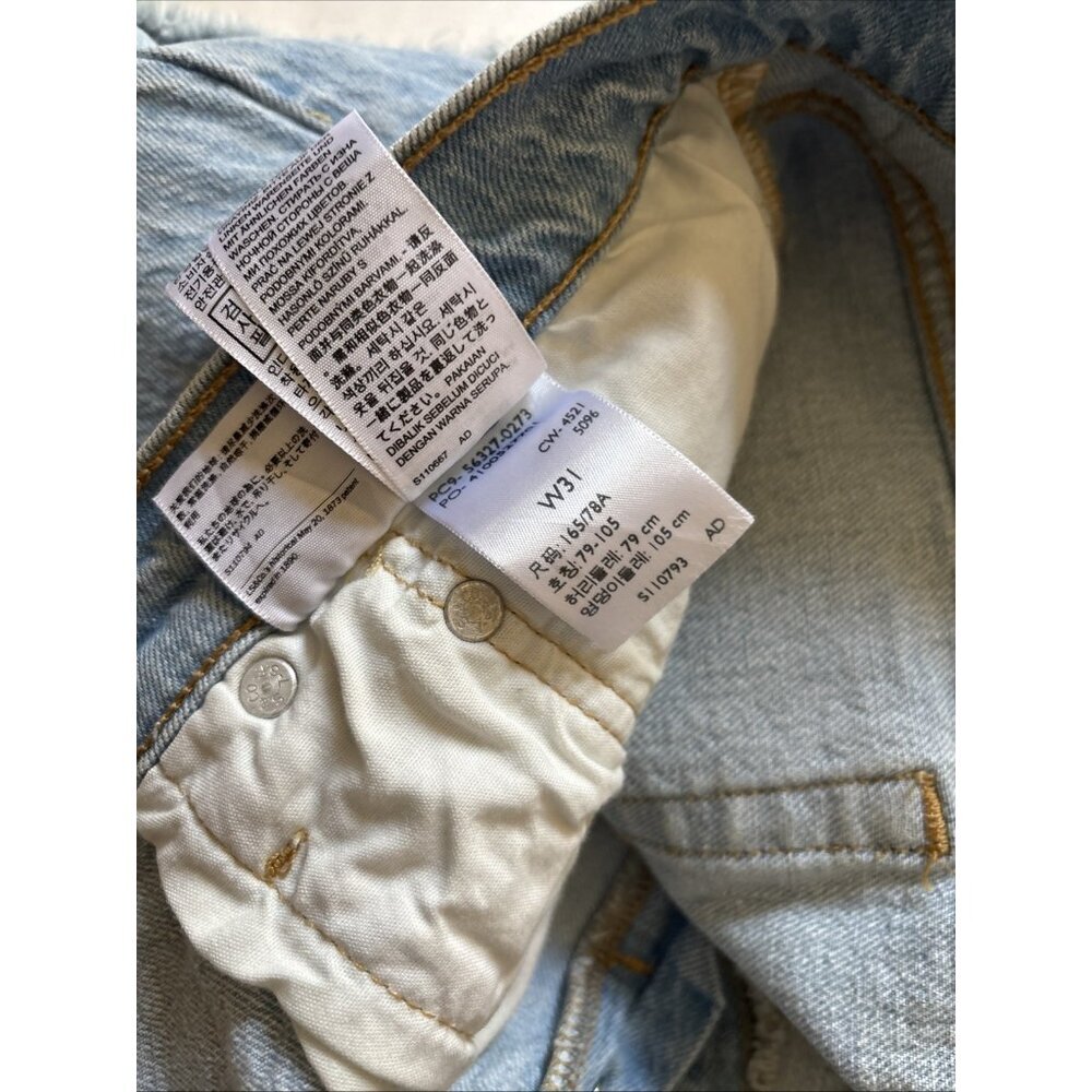 Levi’s Straus 501 Button Fly Shorts Size 31 Light Blue Pattern - Picture 5 of 6